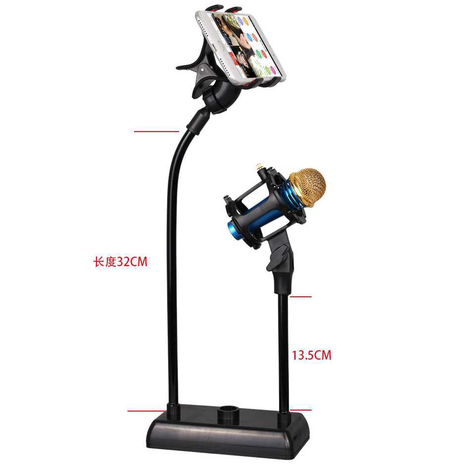 DESK STAND HOLDER 2IN1 MIC FILTER CLIP SMARTPHONE FLEX LAZY POD 722