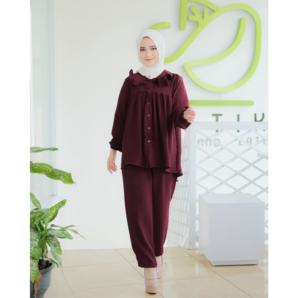 Naura One Set/ Set Celana Ori Amelia Fashion/ Set Wanita Terbaru