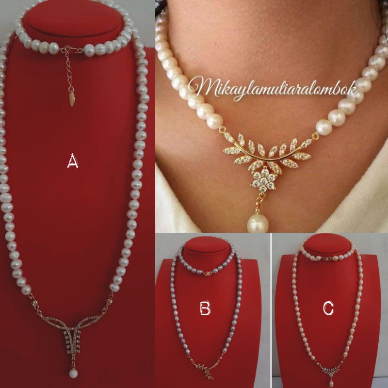 Kalung mutiara panjang|Kalung mutiara asli lombok|Kalung mutiara lombok|Mutiara tawar|Mutiara asli