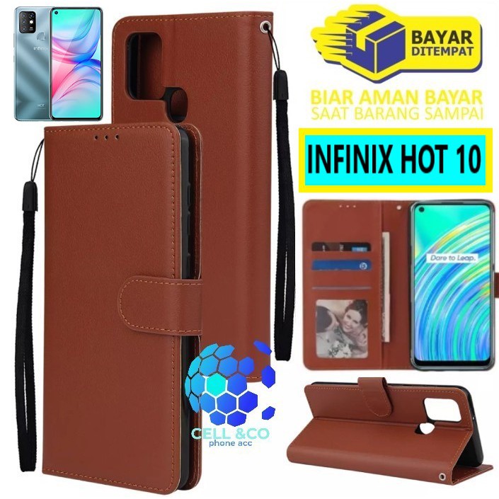 Flip cover INFINIX HOT 10 Flip case buka tutup kesing hp casing flip case Premium leather wallet