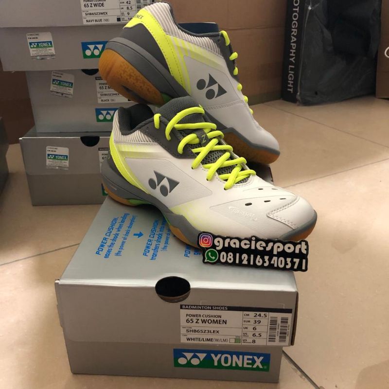 Sepatu Yonex Shb65z3 white lime