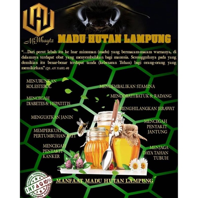 

madu hutan lampung, isi bersih 650gr (botol marjan)