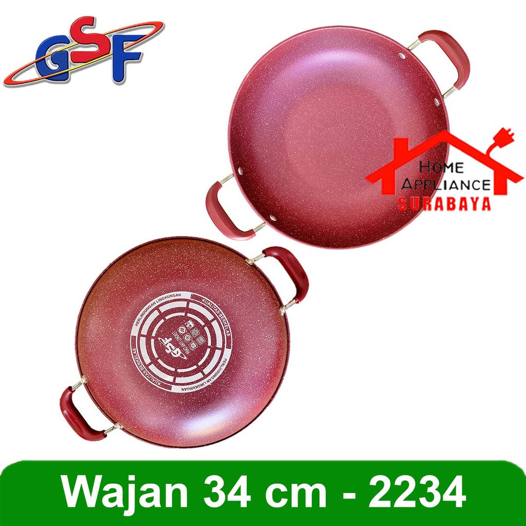 Wajan Penggorengan Warna Marble Anti Lengket 34 CM GSF G 2234