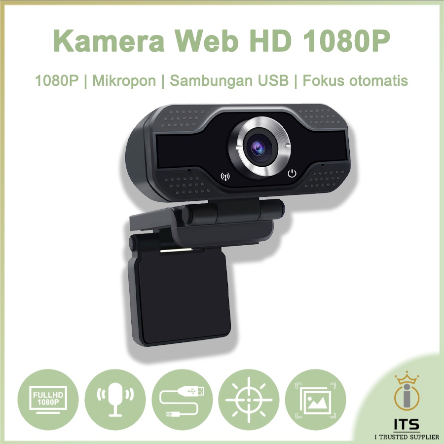 ITS Kamera Web 1080P Full HD Webcam  Fokus otomatis Web Cam For Laptop PC Kamputer with Mikropon Kamera