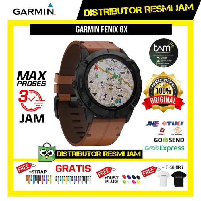 GARANSI RESMI TAM 24 BULAN GARMIN FENIX 6X LEATHER KULIT