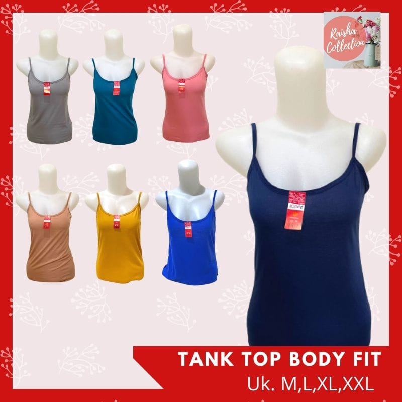 Bodyfit Tanktop Wanita / SInglet Wanita Bodyfit Tali Kecil Bahan Katun (Bahan Kaos) - Nyaman Dipakai