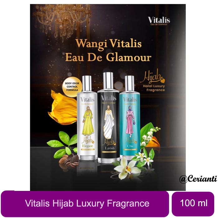 [HIJAB | MEWAH] [100ML] [BPOM] VITALIS EAU DE PARFUM GLAMOUR HIJAB 100ML | Chic | Elegant | Lavish 100ML | Parfum Badan_Cerianti