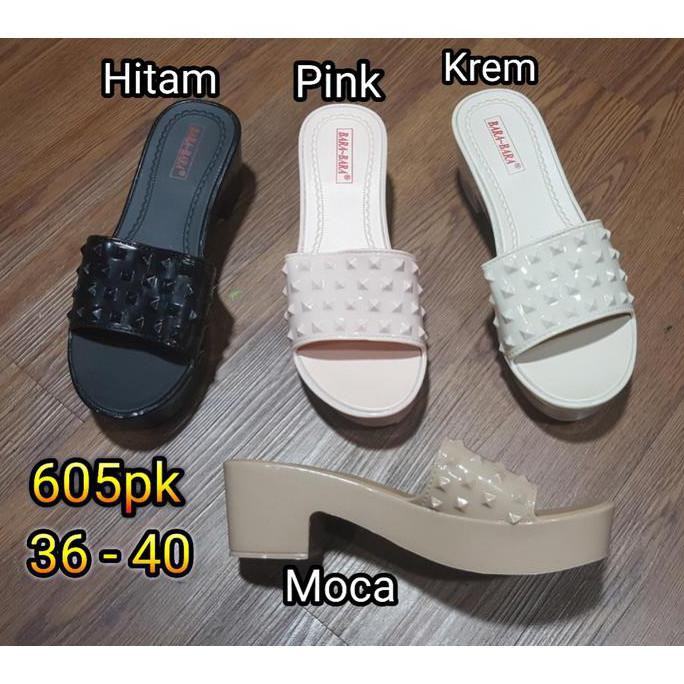 jelly sandal/bara bara/sendal wanita wedges karet/import 605pk