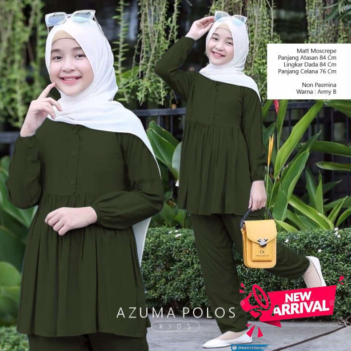 Baju Gamis Anak Perempuan 6-10Tahun 3Tahun 4Tahun 5Tahun 6Tah Gn4 YS179 Set Azuma Kid Army [Baju M
