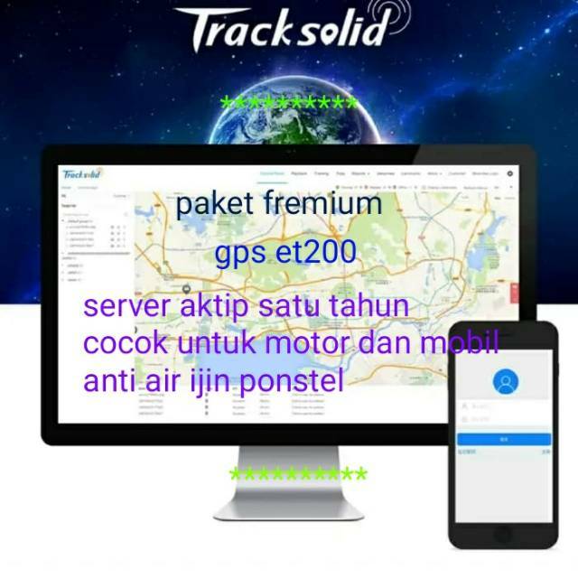 PAKET GPS TRACKER ET-200 plus tracksolid 1 tahunracker