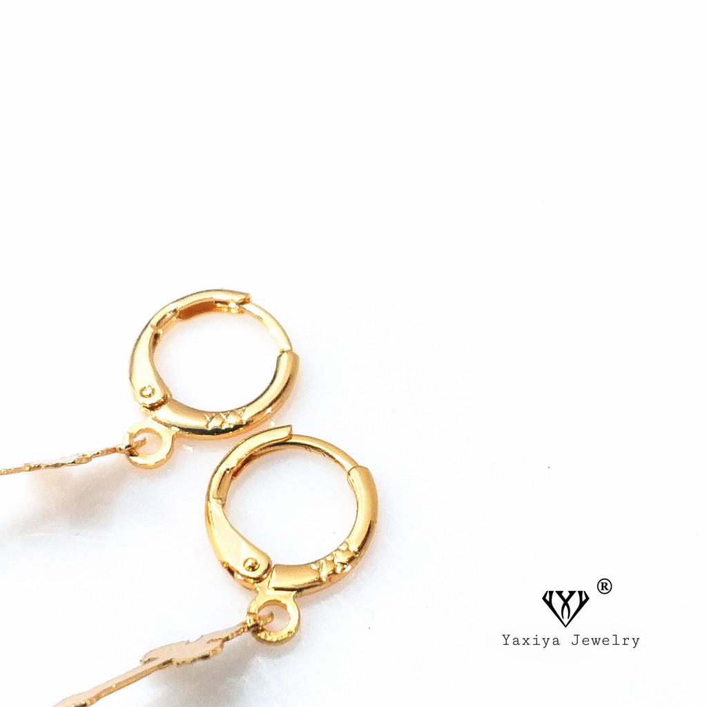 Yaxiya Anting Wanita Model Salib Perhiasan Lapis Emas 619-4