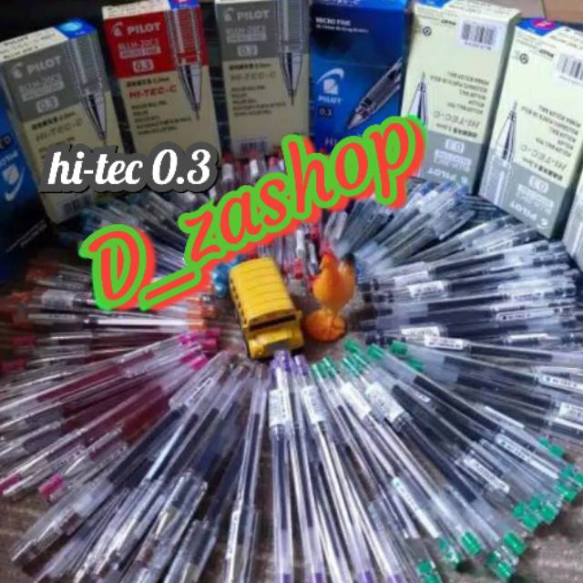 

refill dan pen HI TECH c 0.3mm dan 0.25 mm Pilot warna warni satuan satuan" hi tec hitech hitec