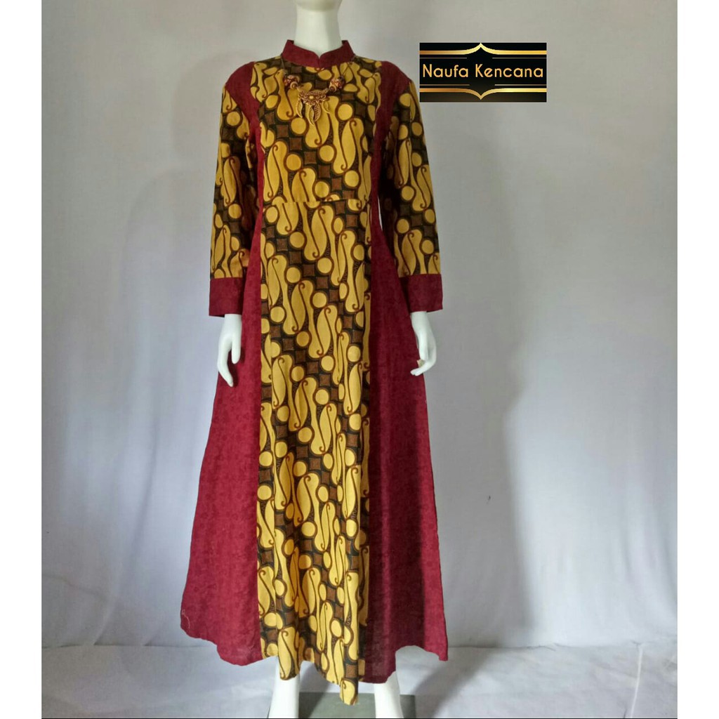 Khusyairi81  BATIK NAUFA KENCANA_GAMIS BATIK KOMBINASI DENGAN EMBOS