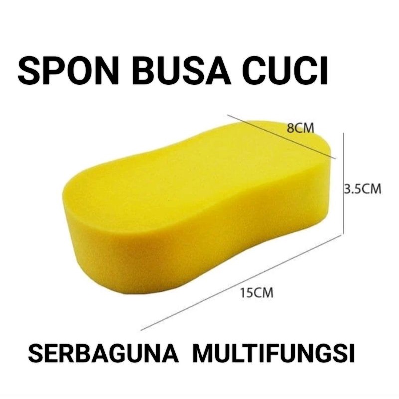 Sponge Busa Cuci Mobil Motor Piring Kuning 8 Busa Foam Wash Tebal Spon Multifungsi Serbaguna Universal