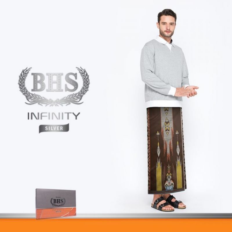 Sarung BHS Infinity Silver Motif PKD Coklat
