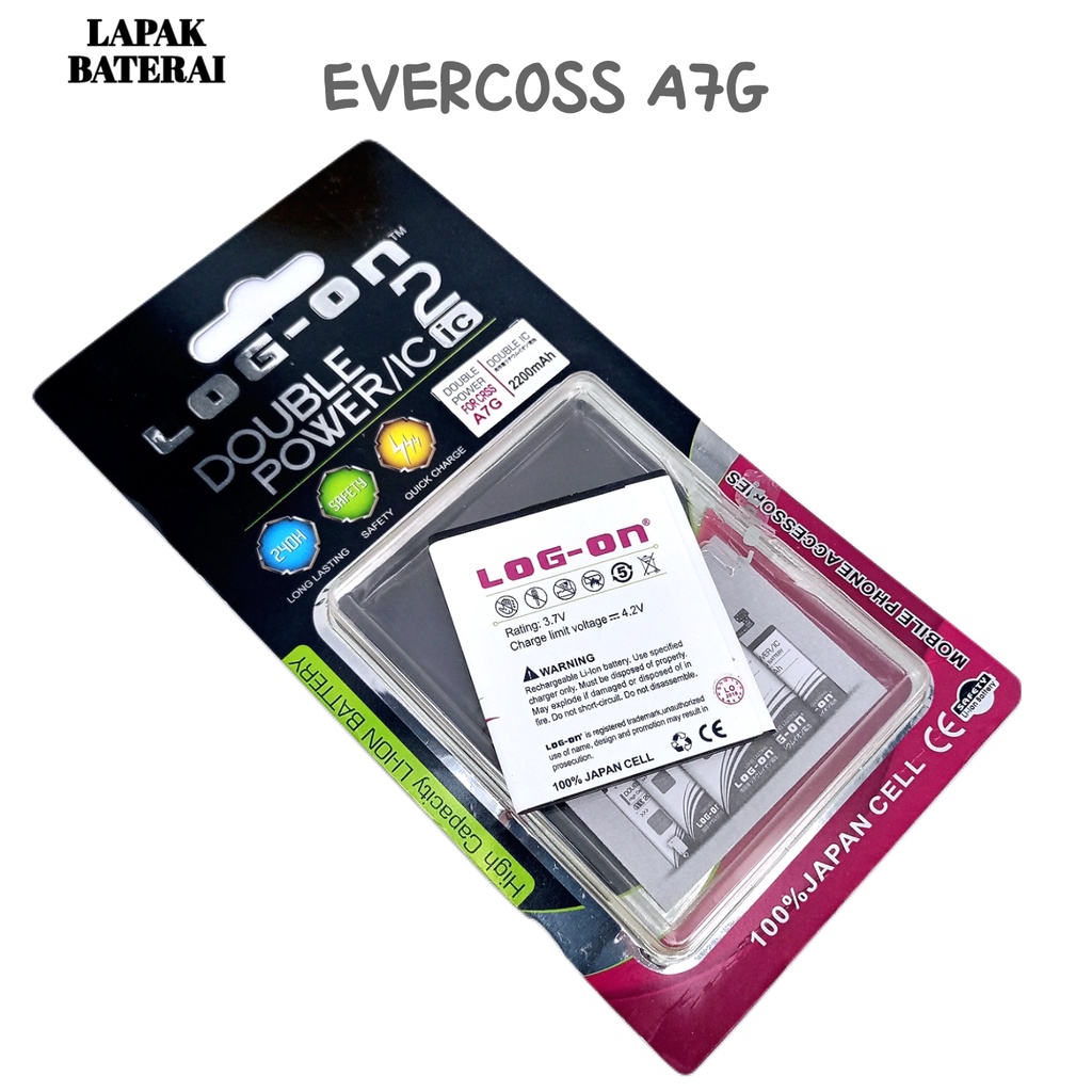 LOG - ON Evercoss A7G Baterai Double IC Protection Battery Batre