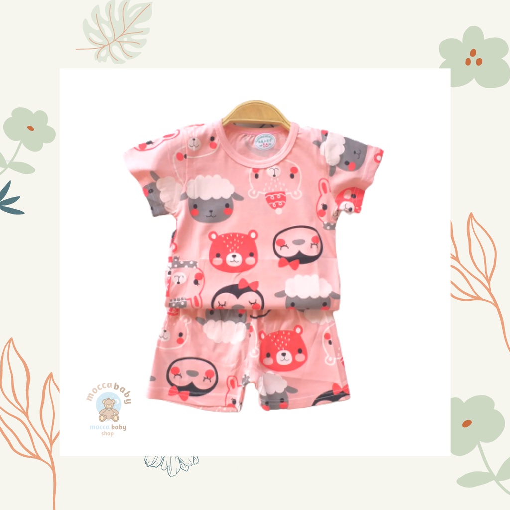 MBSS - Setelan Bayi Pendek FULLPRINT KL / Baju Anak Unisex Setelan Pendek Anak / Baju Bayi Import A122