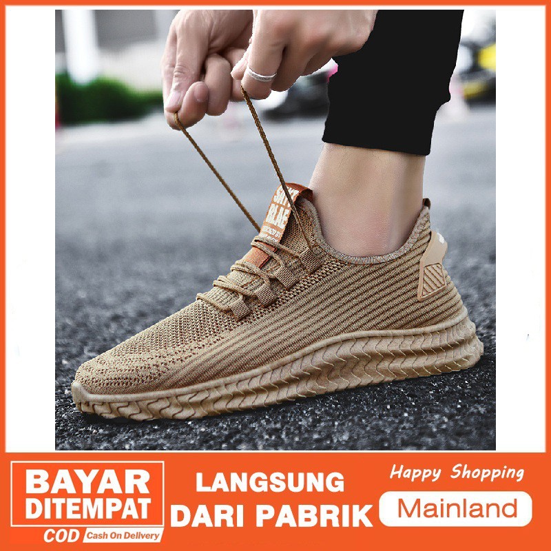 Mainland Sepatu Running Sneakers Pria Sepatu Bahan Mesh Breathable Casual Olahraga Sepatu MR109