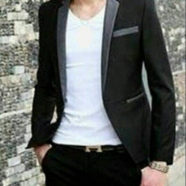 Jas Pria Matrix Abu Stylish Slimfit Korea