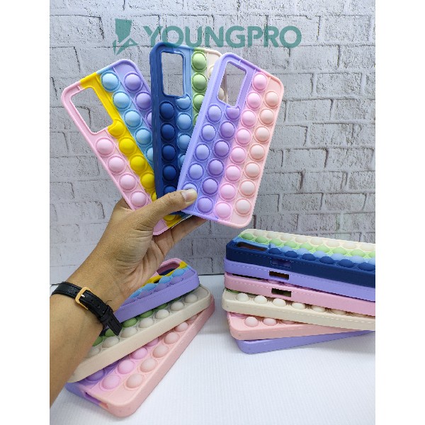 SILICONE CASE POP IT OPPO RENO 6 - CASE PENGHILANG STRESS RAINBOW