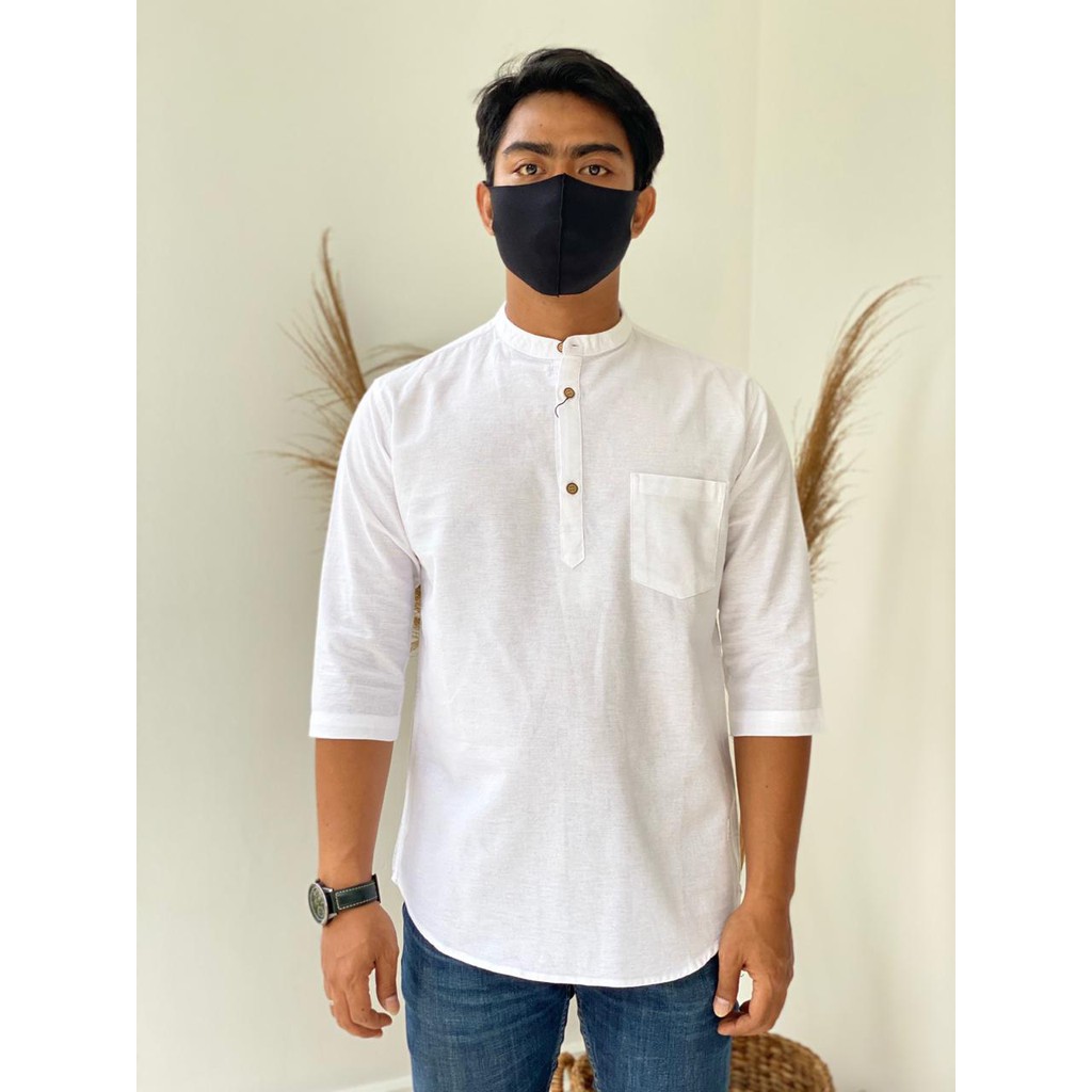 MDLY Agera Baju Koko Pria Dewasa Indra Tempel lengan 3/4