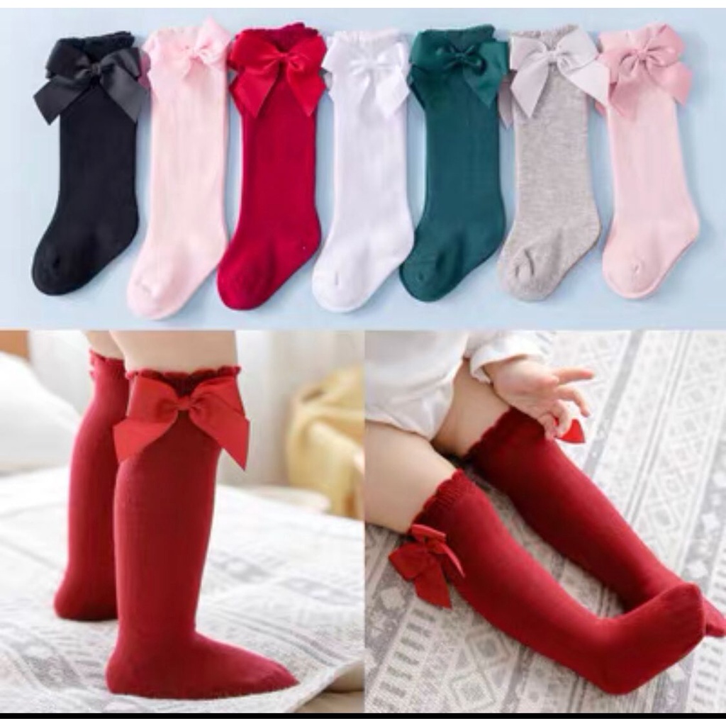 Kaos Kaki Bayi Panjang Motif Pita | Kaos Kaki Bayi Lucu
