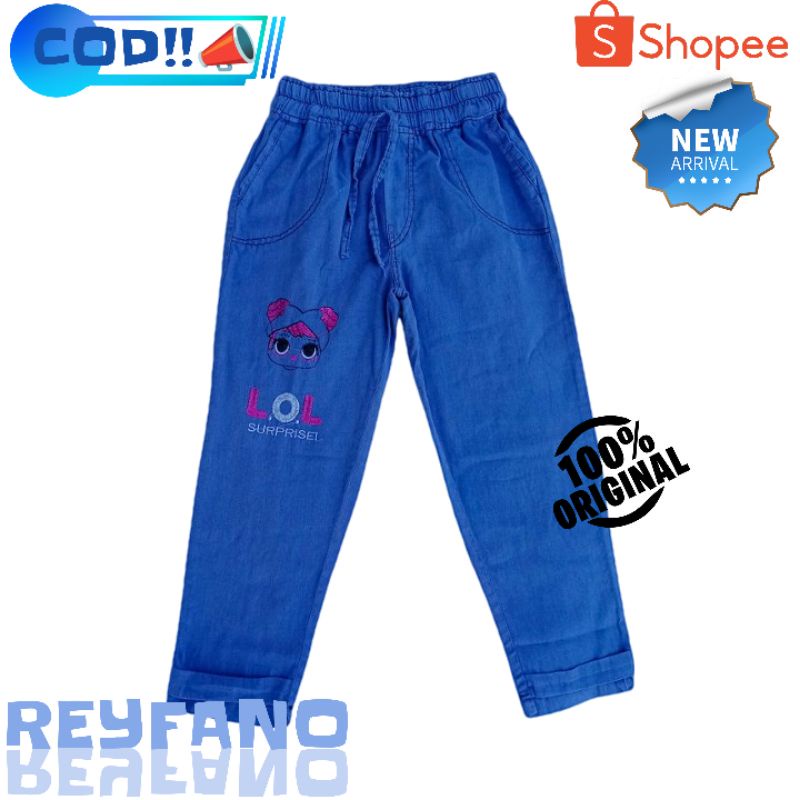 CELANA BAGGY JEANS L.O.L ANAK 4-10 THN/JEANS ANAK KARAKTER/CELANA ANAK PEREMPUAN