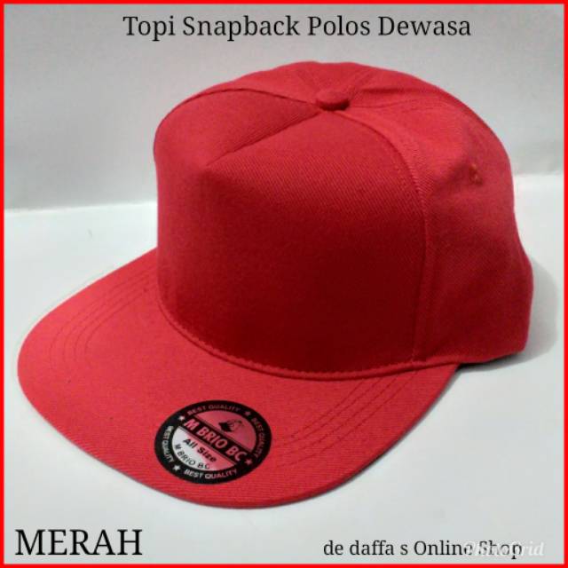 Topi Snapback Polos Dewasa Full Warna Bahan Rapel Distro Berkualitas - full warna