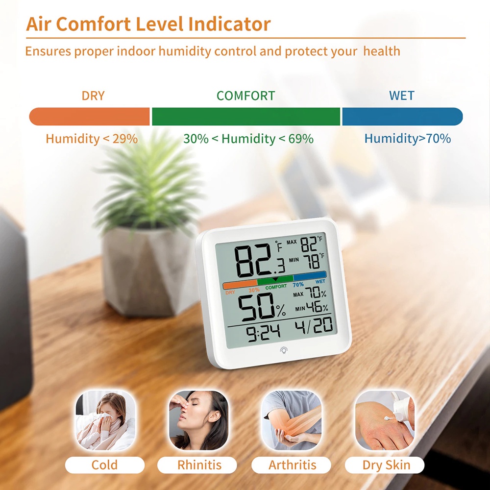 Thermostat Alat Ukur Kelembaban Udara Temperature Humidity LCD Screen