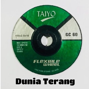 Batu Gerinda Selep Flexible 2,5mm TAIYO GC WA - Batu Slep Flexibel Kaca Besi Stainles Flexible Wheel