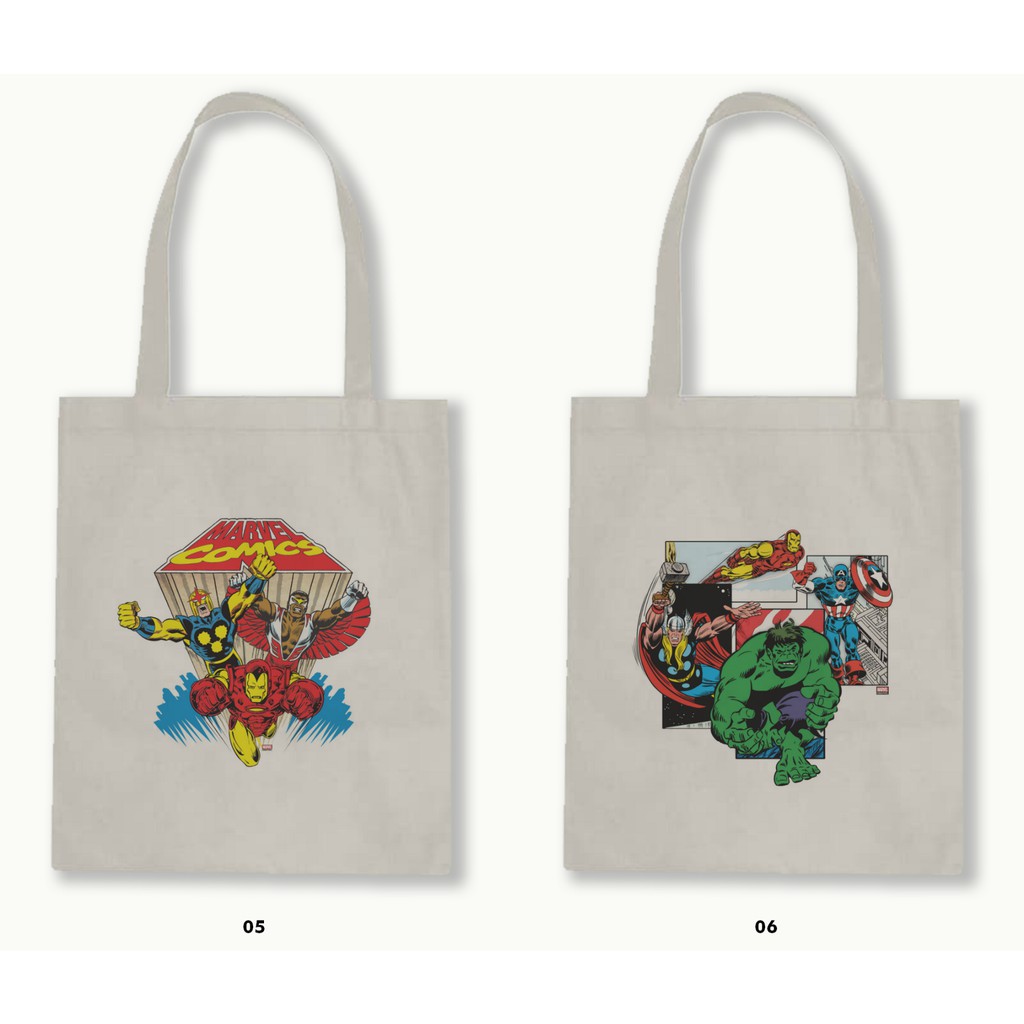 TOTE BAG -MARVEL (-COMICS-CAPTAIN AMERICA-IRON MAN-THOR-HULK-SPIDERMAN)