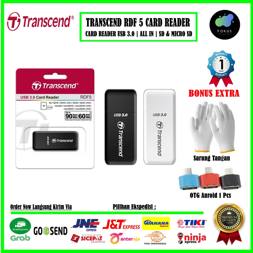 Transcend RDF 5 Card Reader Memory Card USB 3.0 - 001