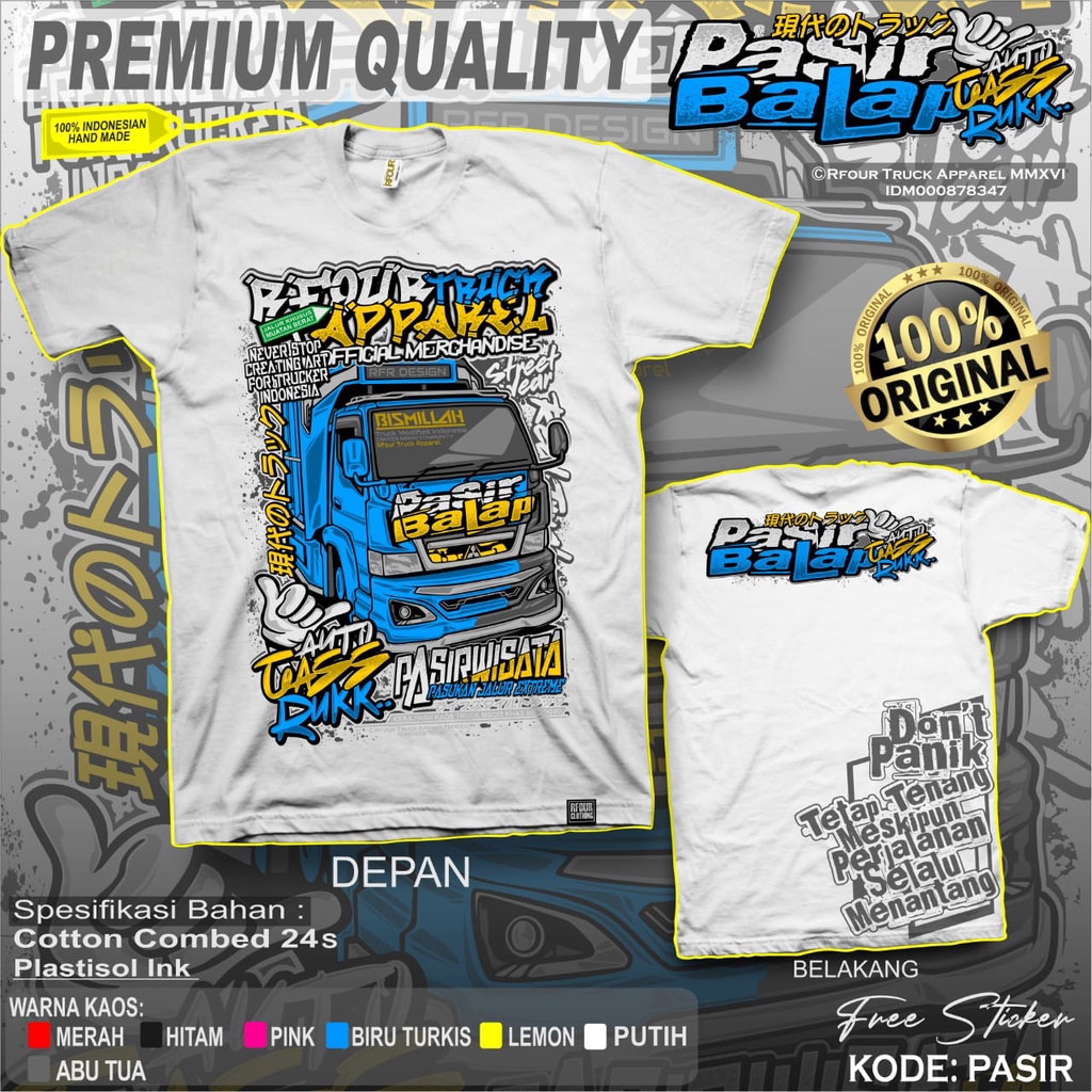 PROMO/OBRAL KILAT/KAOS TRUK PASIR PREMIUM DISTRO KAOS TRUCK PASIR BALAP KAOS TRUK PASIR BAHAN COTTON COMBED 24s SABLON PLASTISOL ORIGINAL RFOUR TRUCK APPAREL TERBARU KAOS TRUCK CANTER MANIA KAOS TRUCK DEWASA TRUK MUATAN PASIR