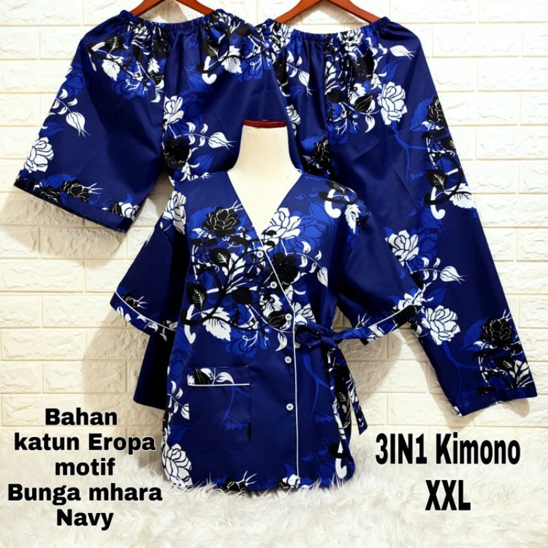 Piyama Kimono 3in1 Jumbo motif Bunga