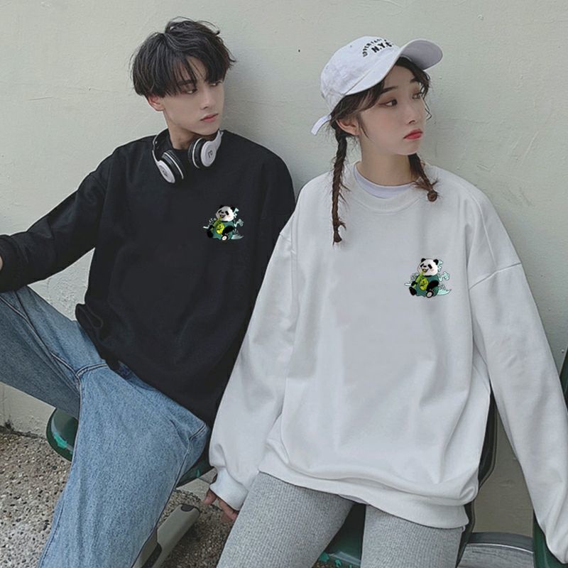 Promo COD Sweater Pria Wanita Pasangan Panda Printed Couple Sweatshirt Chinese Style Loose Casual Men Women Hoodie Fashion Long Sleeves Pullover Couple Set