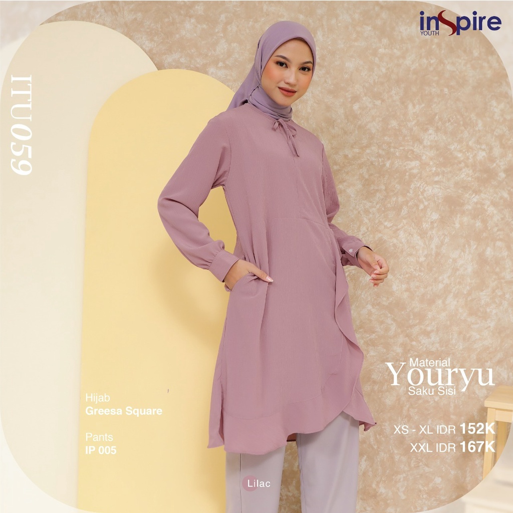 Inspire ITU 59 Atasan Tunik Bahan Youryu Tunik Wanita Muslimah Baju Remaja Casual OOTD