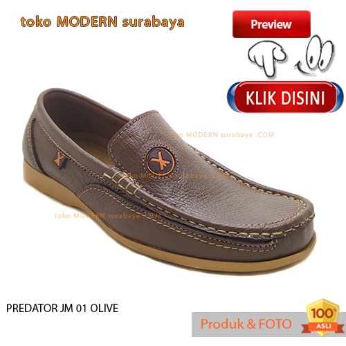 Sepatu pria sekolah kerja casual slip on kulit loafers PREDATOR JM 01