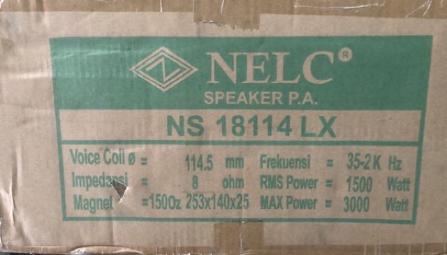 Speaker 18 inc Nelc 18114 LX