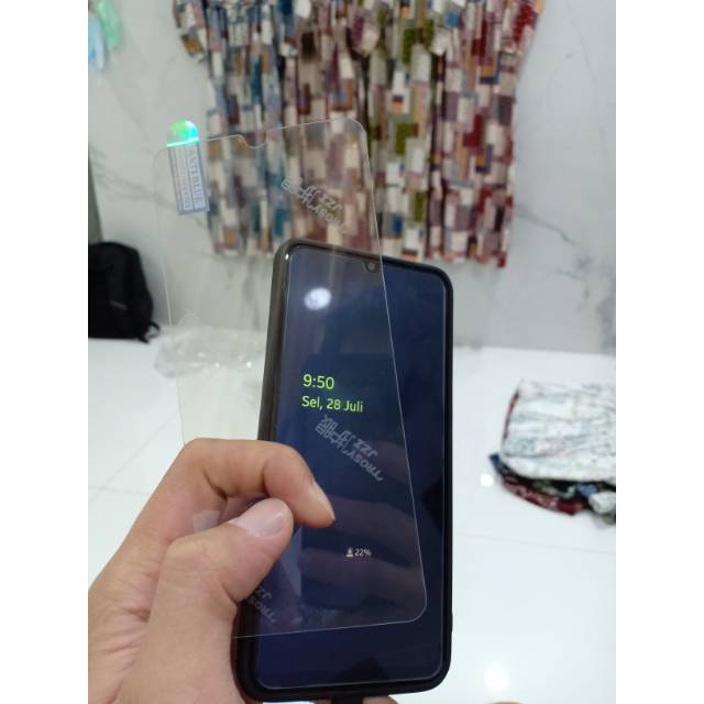 Anti gores tempered glass blue anti radiasi samsung a50