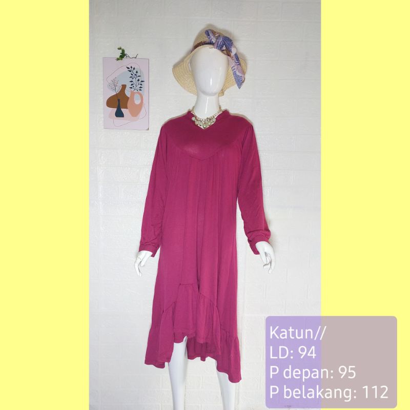 midi dress|Midi dress Preloved Wanita Murah|Midi dress Katun