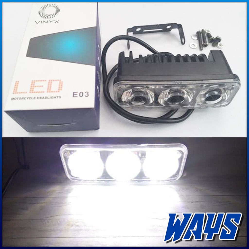 L161| Lampu Sorot Tembak Vinyx E03 LED Mobil Motor Beat Mio Vario Vixion ADV CB 150 Nmax Aerox PCX