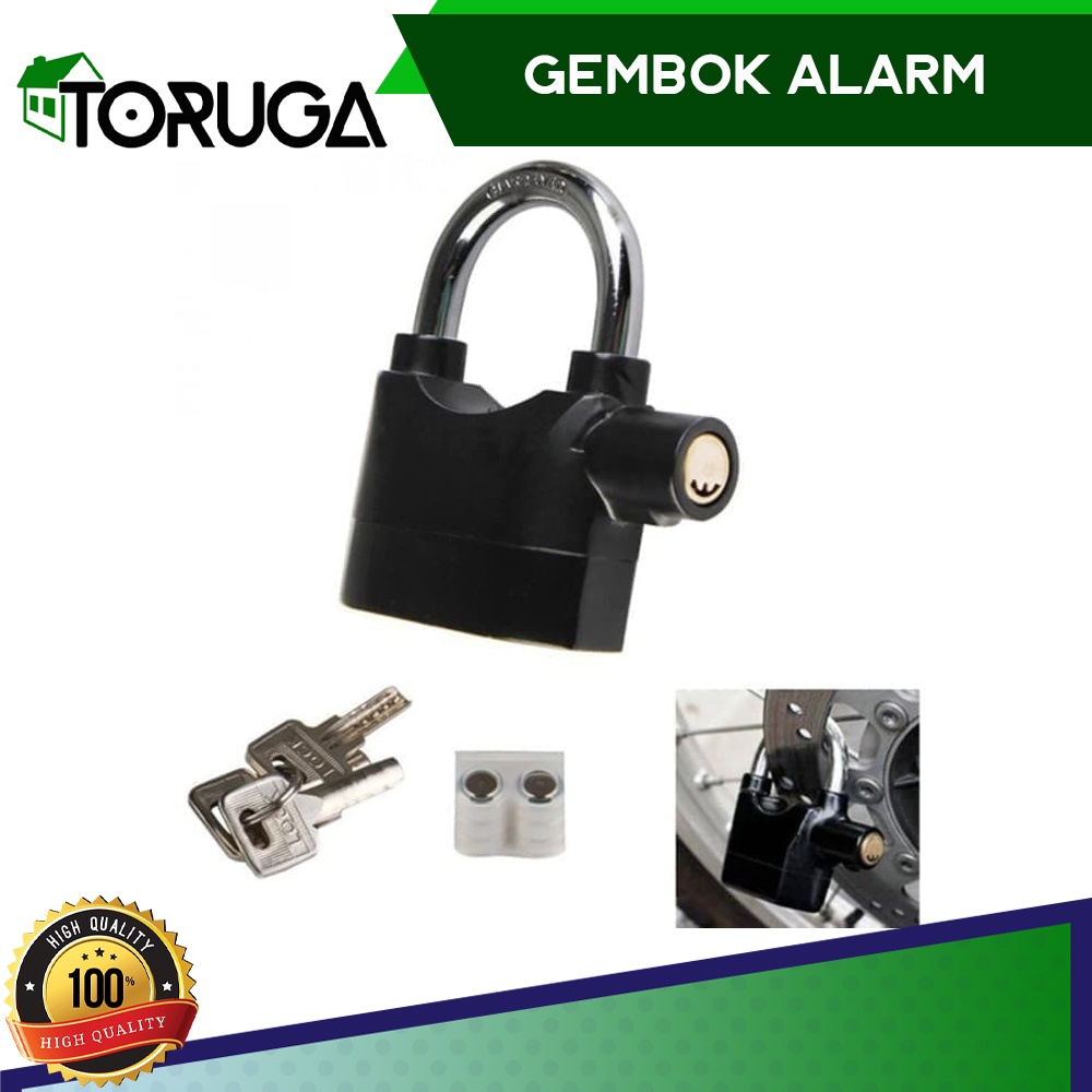 GEMBOK ALARM CAKRAM PAGAR RUMAH BAN MOTOR PADLOCK GETAR