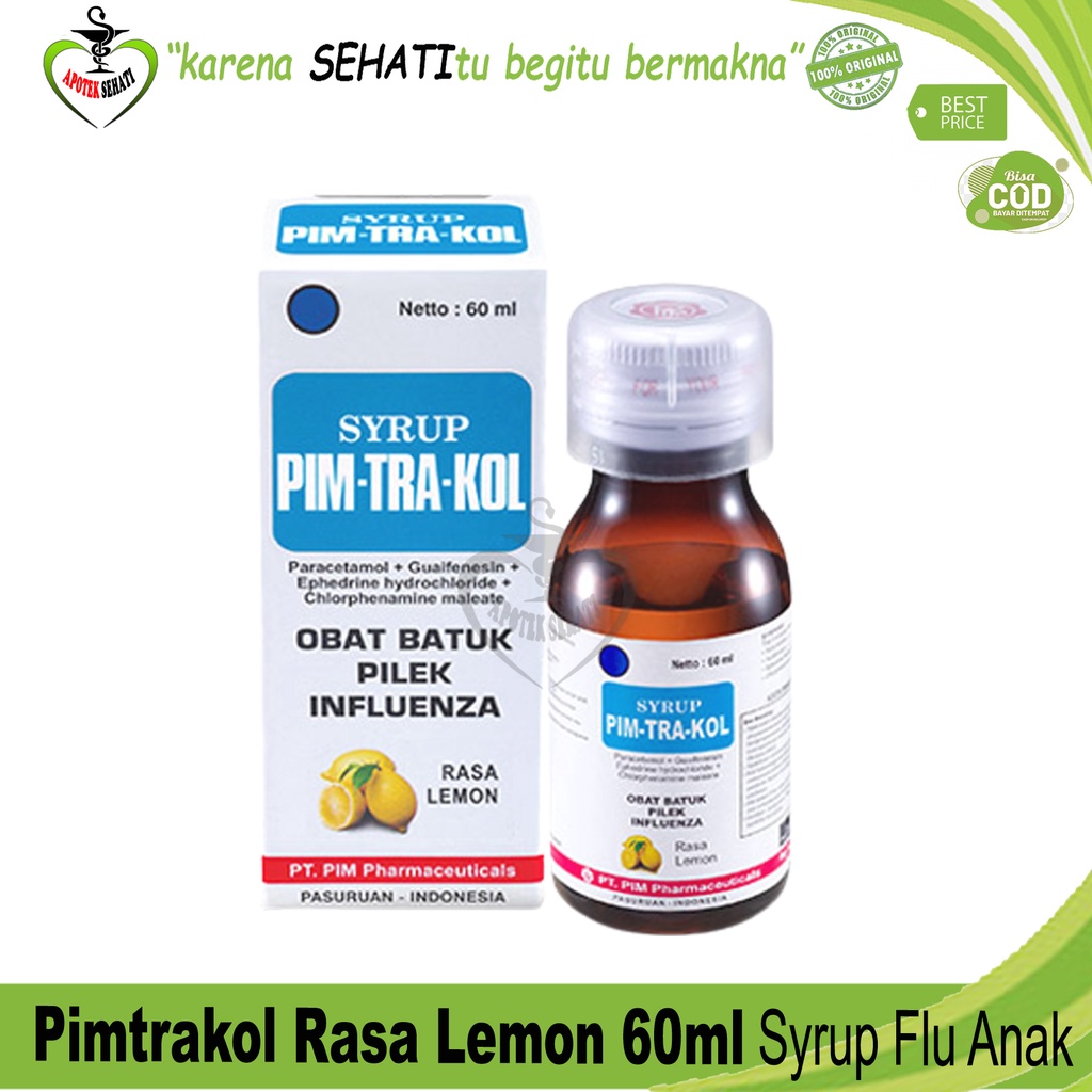 PIM TRA KOL PIMTRAKOL SYRUP LEMON CHERRY BATUK 60 ML