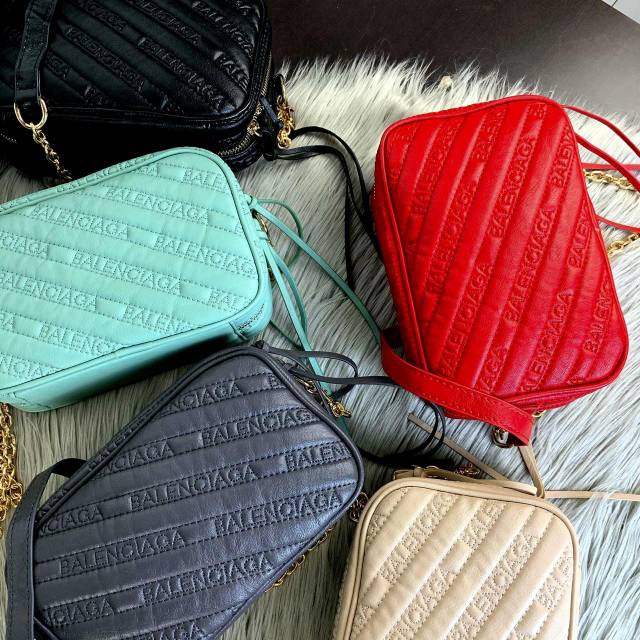 #1018 N(170)- BALENC1AGA Reporter Zipper Crossbody Chain Bag