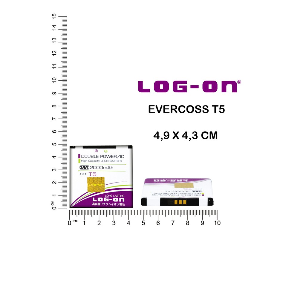 BATERAI EVERCOSS T5 - LOG ON DOUBLE POWER BATTERY BATRE