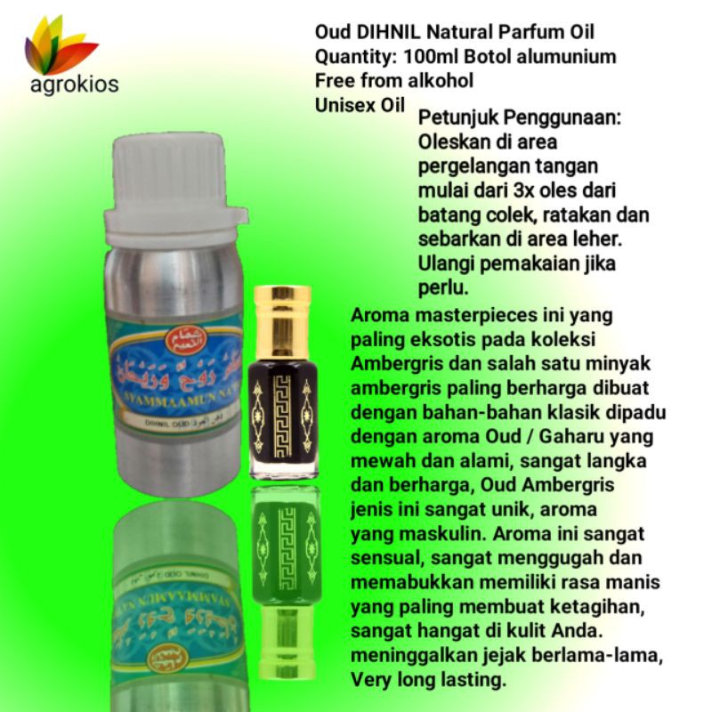 DIHNIL OUD PARFUME 100ml ORIGINAL SEGEL BY SYAMMAMUN NAIM