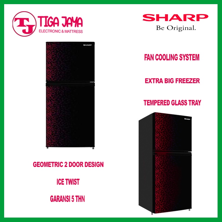 SHARP SJ-236MG LEMARI ES 2 PINTU KULKAS SJ236MG SJ 236MG