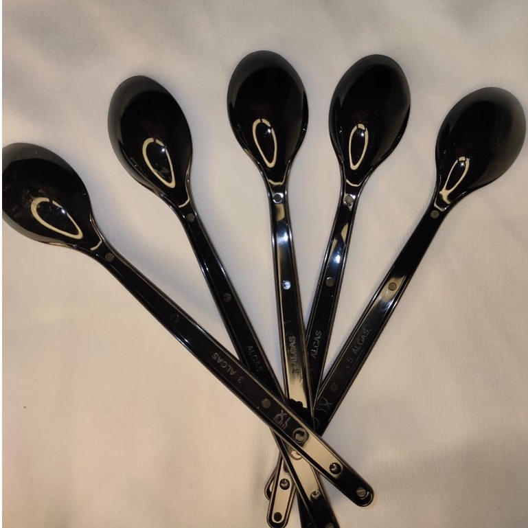 SENDOK PLASTIK STERIL WARNA HITAM UNTUK TEH/KOPI/KUE/SOUVENIR