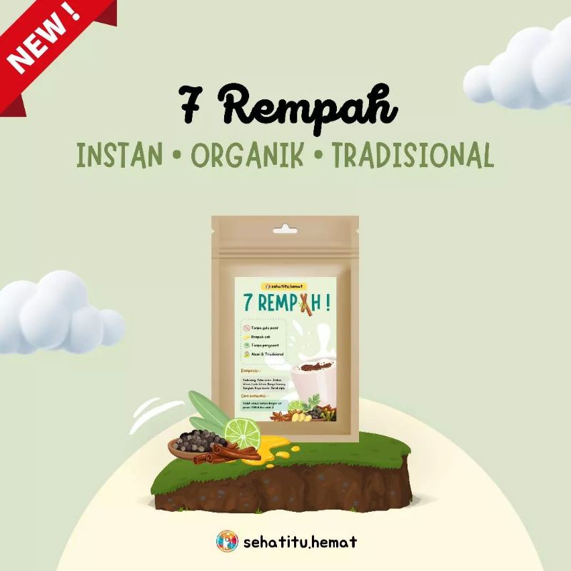 

Jamu Tujuh Rempah Instan NO Gula Pasir NO Pahit & Organik