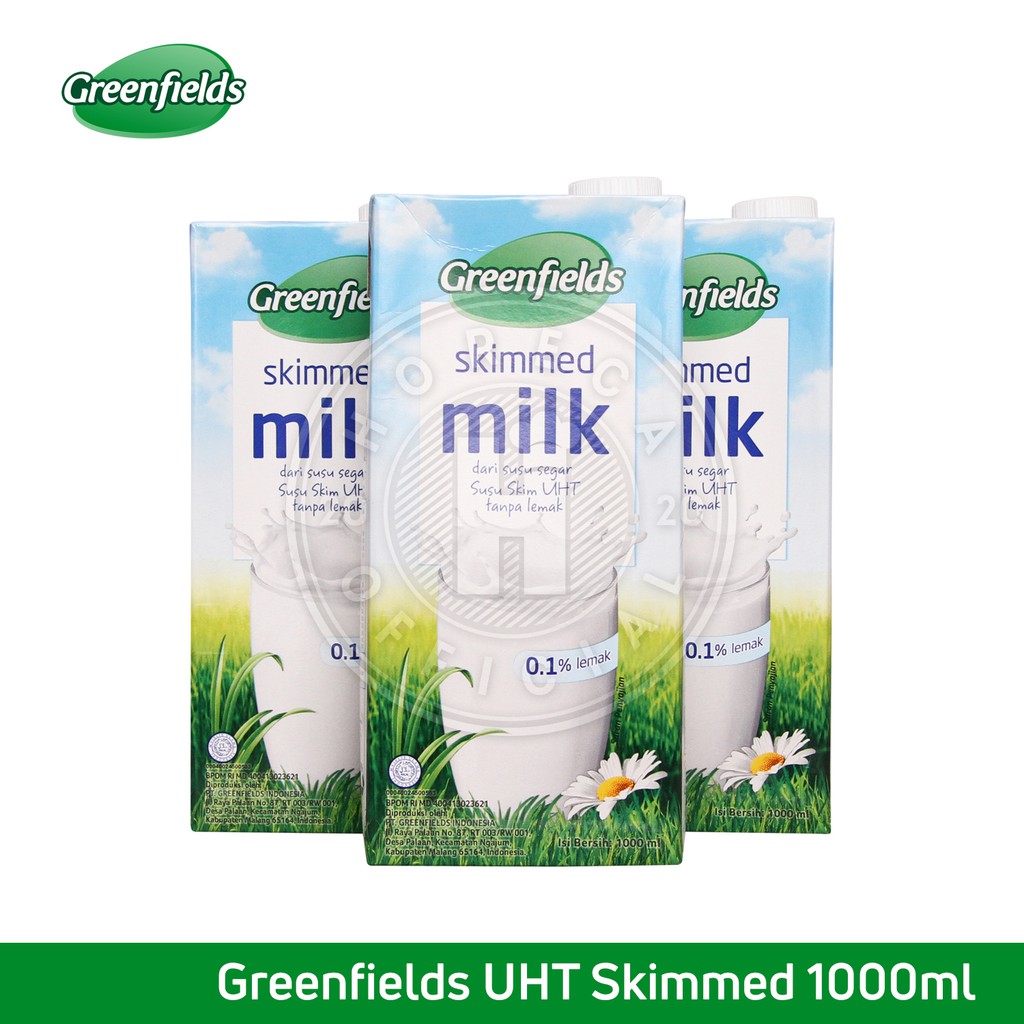 

GREENFIELDS UHT SKIMMED MILK 1000ML / SUSU CAIR UHT SKIM KEMASAN 1L